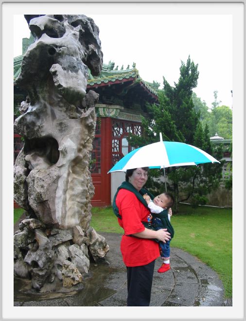 Kathryn and Hannah at the pavillion